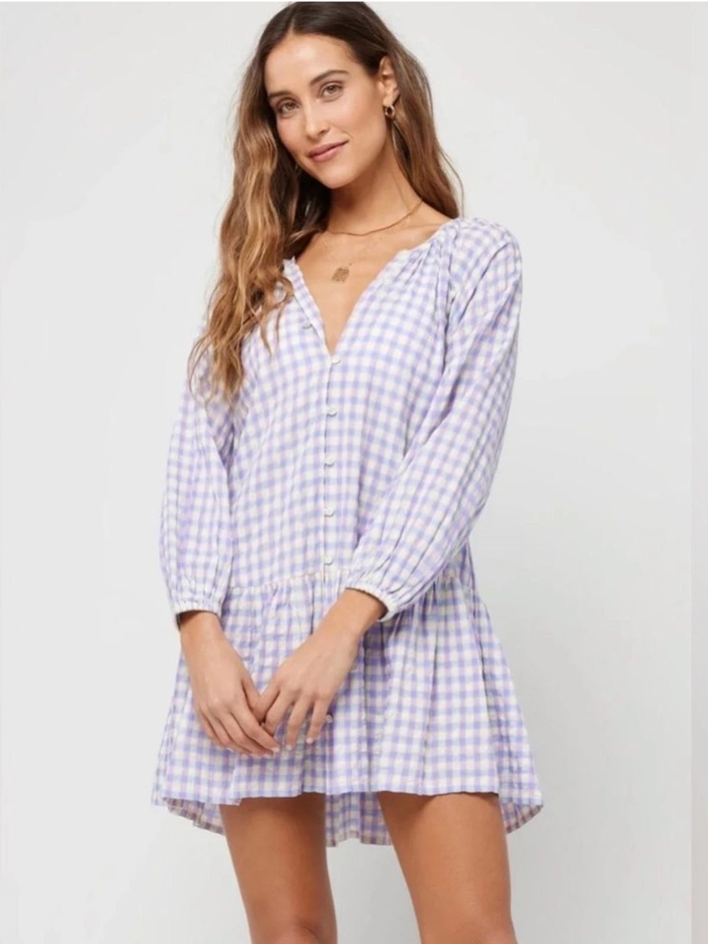 l*space Vida Button-Front Mini in Park Slope Gingham